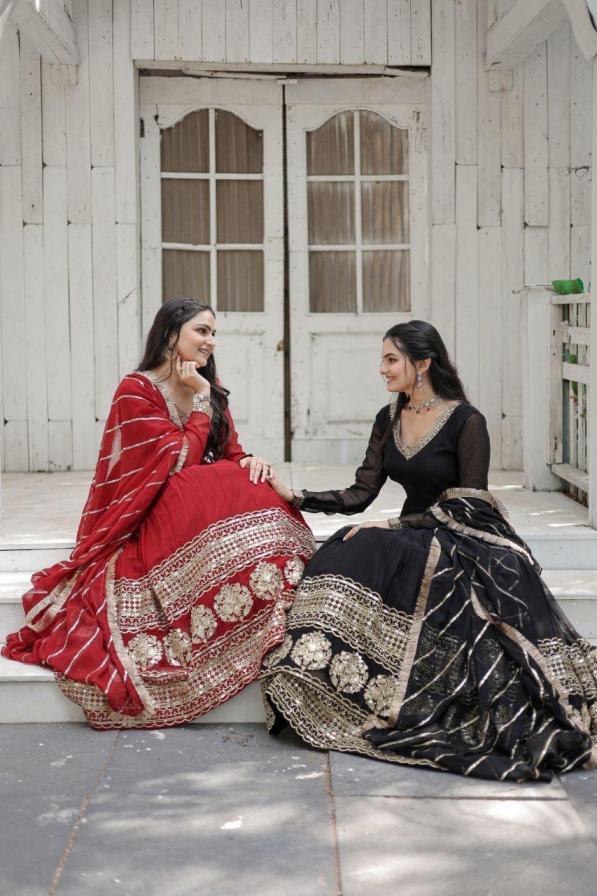 LW 9150 COLORS READYMADE FAUX BLOOMING PARTY WEAR GOWN WITH DUPATTA 