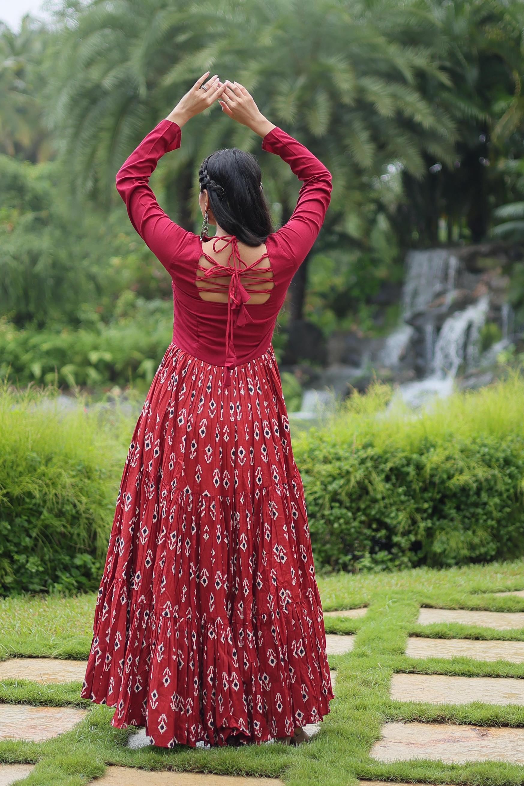 LW 9207 COTTON PREMIUM DESIGN FULL STITCH FLAIR GOWN 
