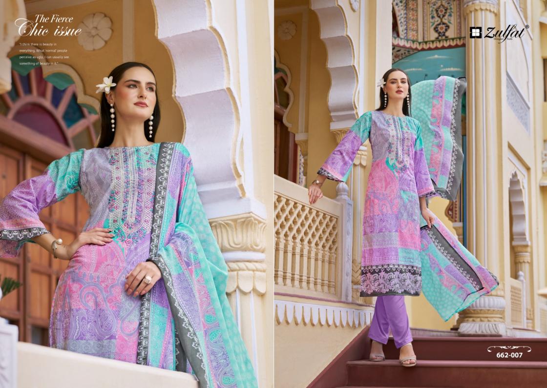 ZULFAT DESIGNER NOOR VOL 3 COTTON UNIQUE PAKISTANI PLUS SIZE 3PCS DRESS