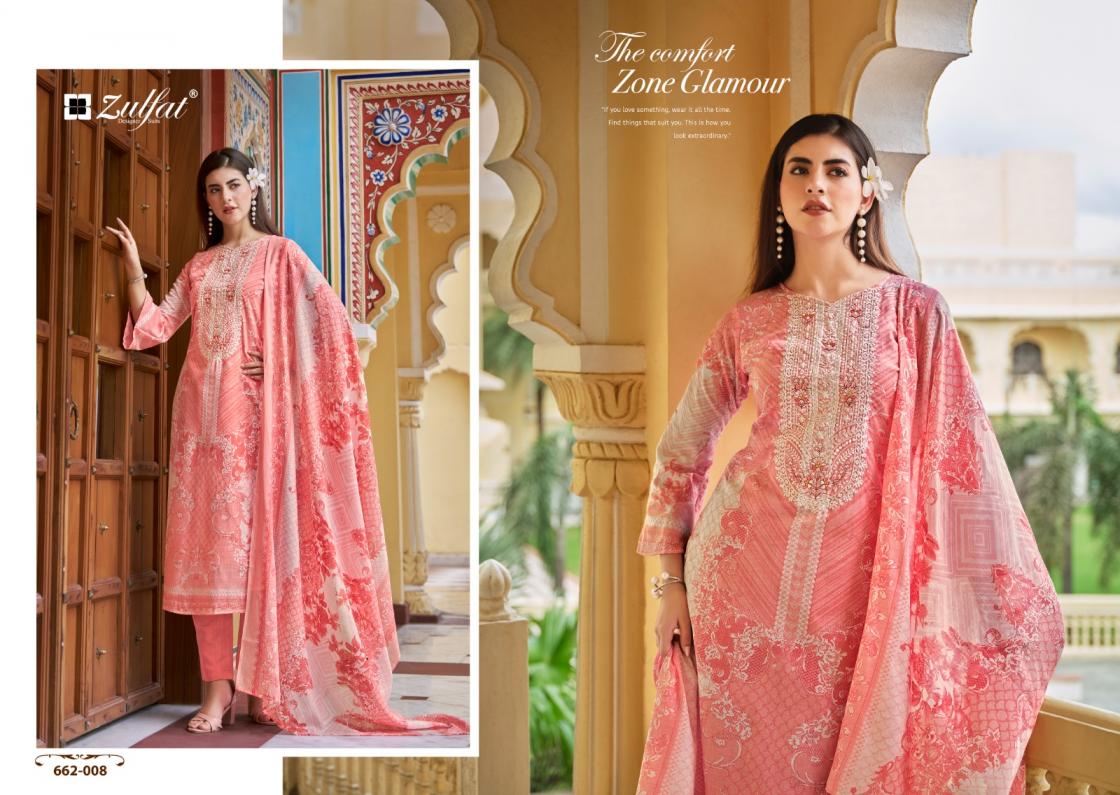ZULFAT DESIGNER NOOR VOL 3 COTTON UNIQUE PAKISTANI PLUS SIZE 3PCS DRESS