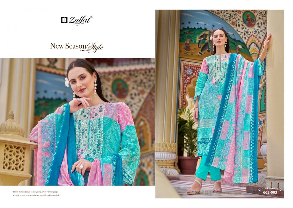 ZULFAT DESIGNER NOOR VOL 3 COTTON UNIQUE PAKISTANI PLUS SIZE 3PCS DRESS