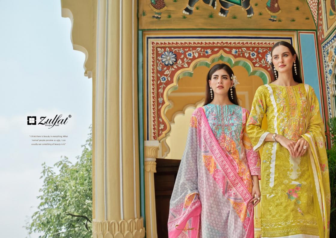 ZULFAT DESIGNER NOOR VOL 3 COTTON UNIQUE PAKISTANI PLUS SIZE 3PCS DRESS