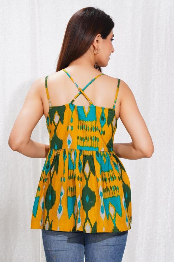 PEPLUM FIT NECKLINE READYMADE STYLISH LOOK COTTON WESTERN TOPS 