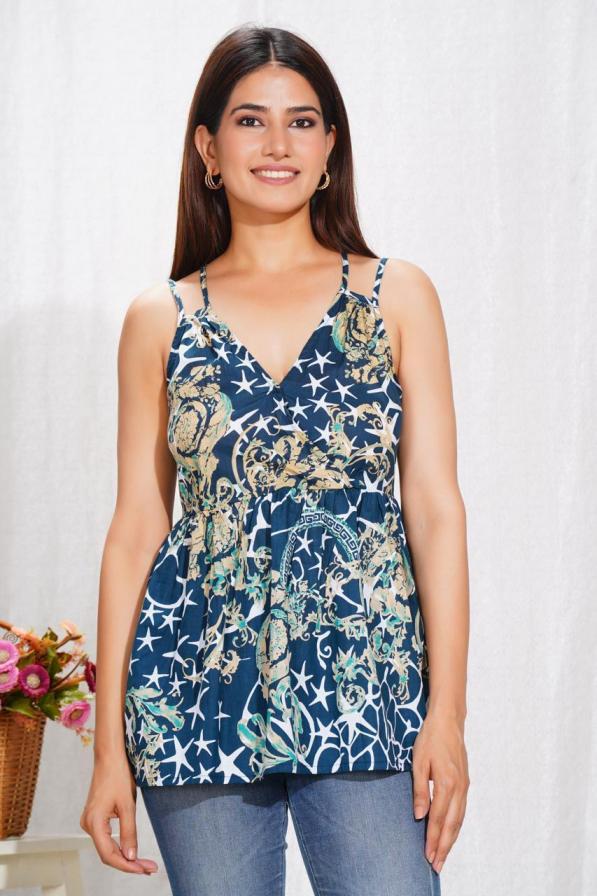 PEPLUM FIT NECKLINE READYMADE STYLISH LOOK COTTON WESTERN TOPS 