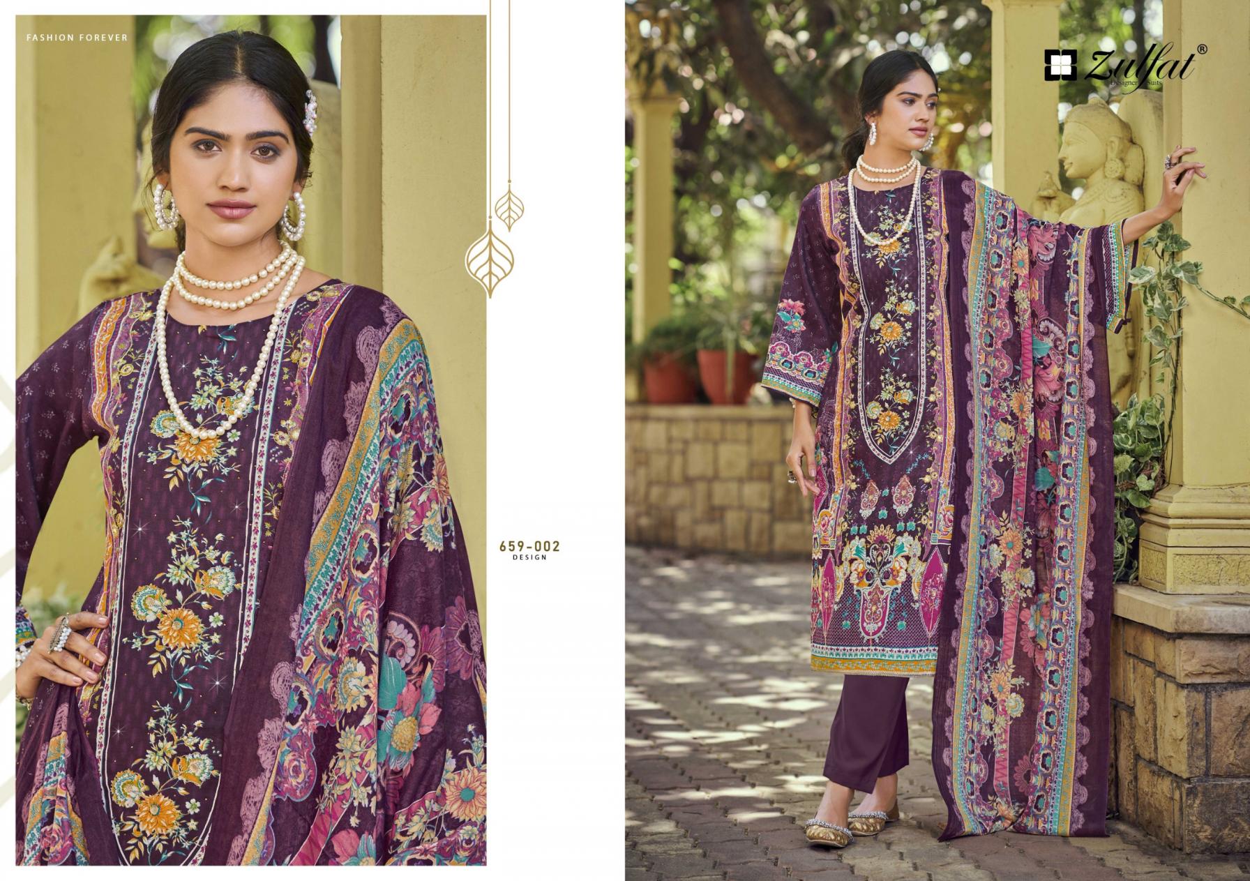 ZULFAT DESIGNER RAABTA VOL 7 JAM COTTON FULL STITCH PLUSH SIZE PAKISTANI DRESS