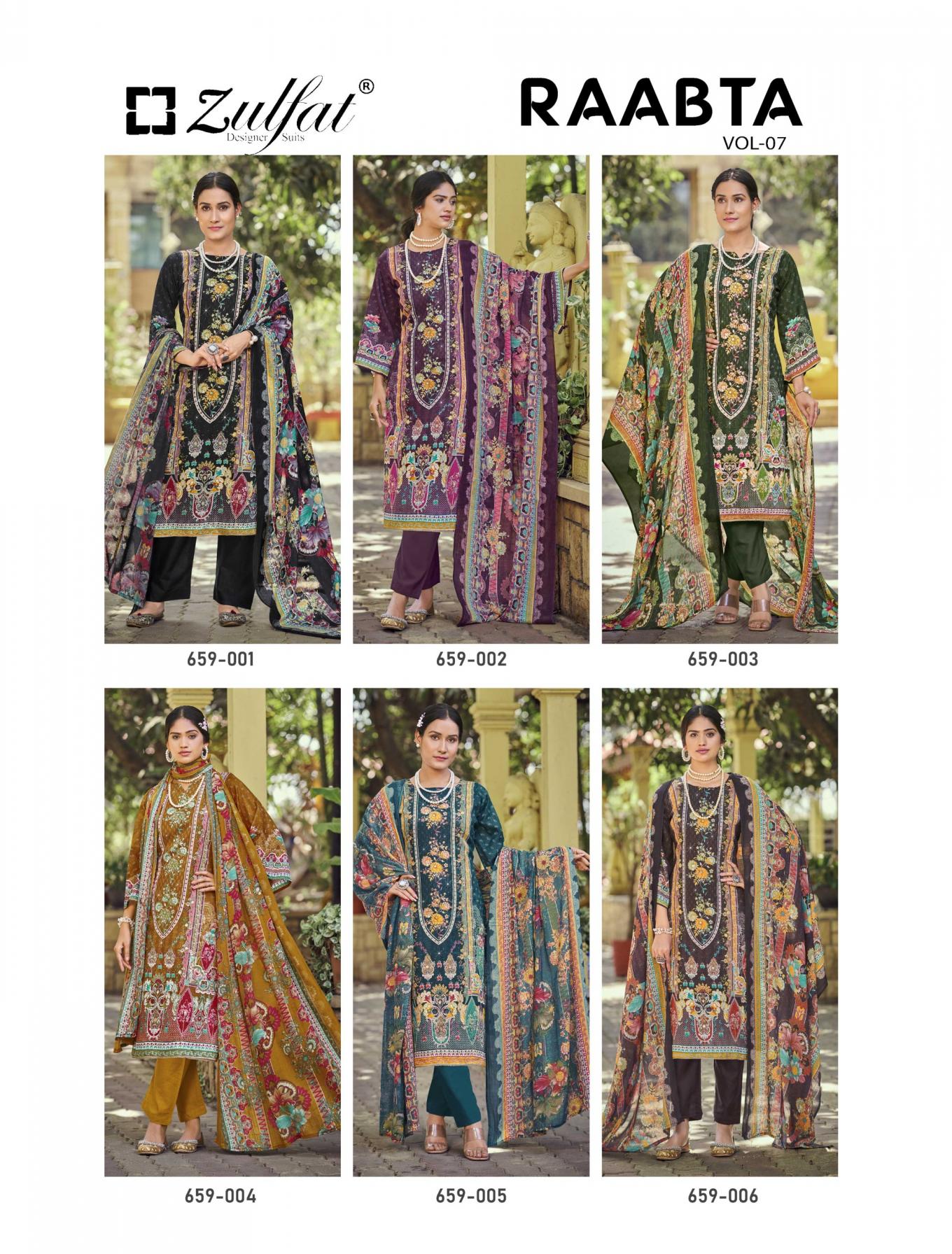 ZULFAT DESIGNER RAABTA VOL 7 JAM COTTON FULL STITCH PLUSH SIZE PAKISTANI DRESS