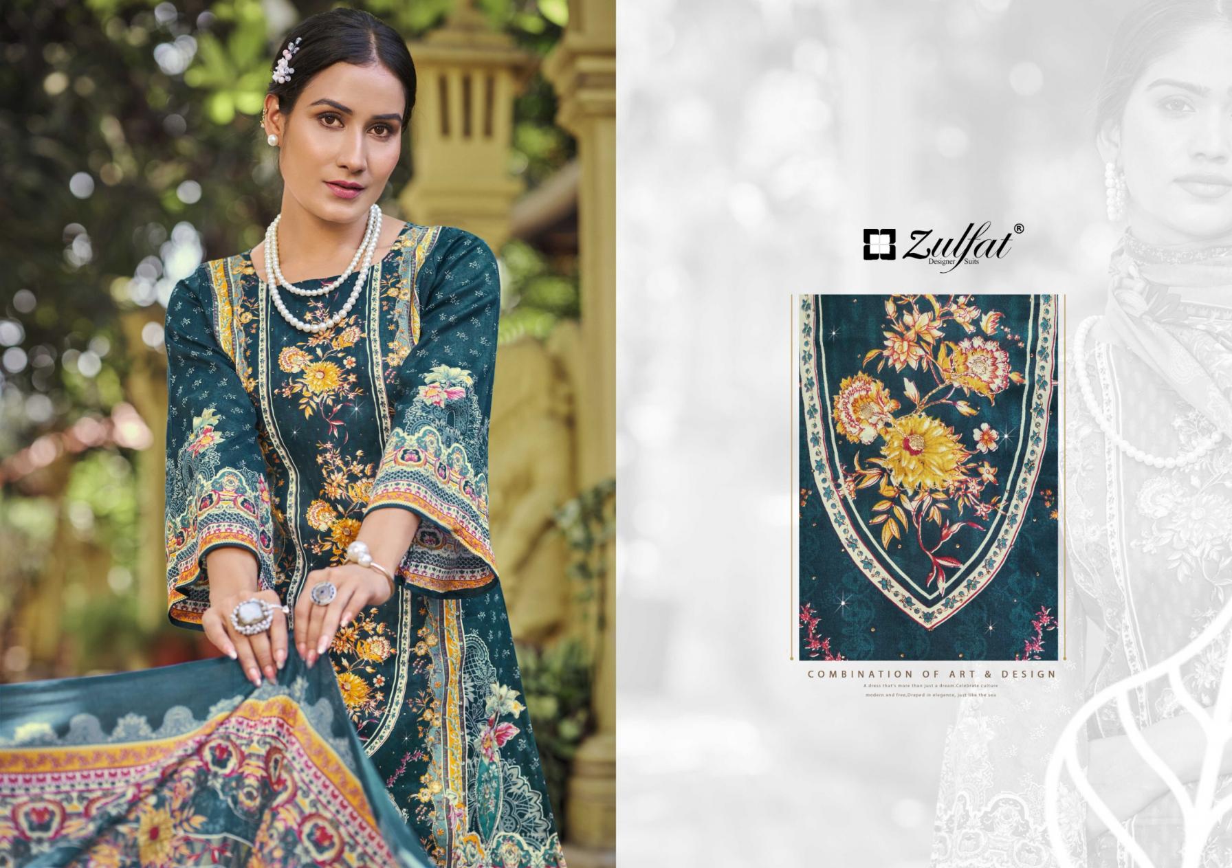 ZULFAT DESIGNER RAABTA VOL 7 JAM COTTON FULL STITCH PLUSH SIZE PAKISTANI DRESS