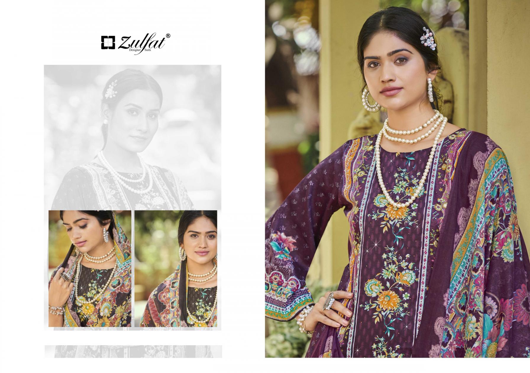 ZULFAT DESIGNER RAABTA VOL 7 JAM COTTON FULL STITCH PLUSH SIZE PAKISTANI DRESS