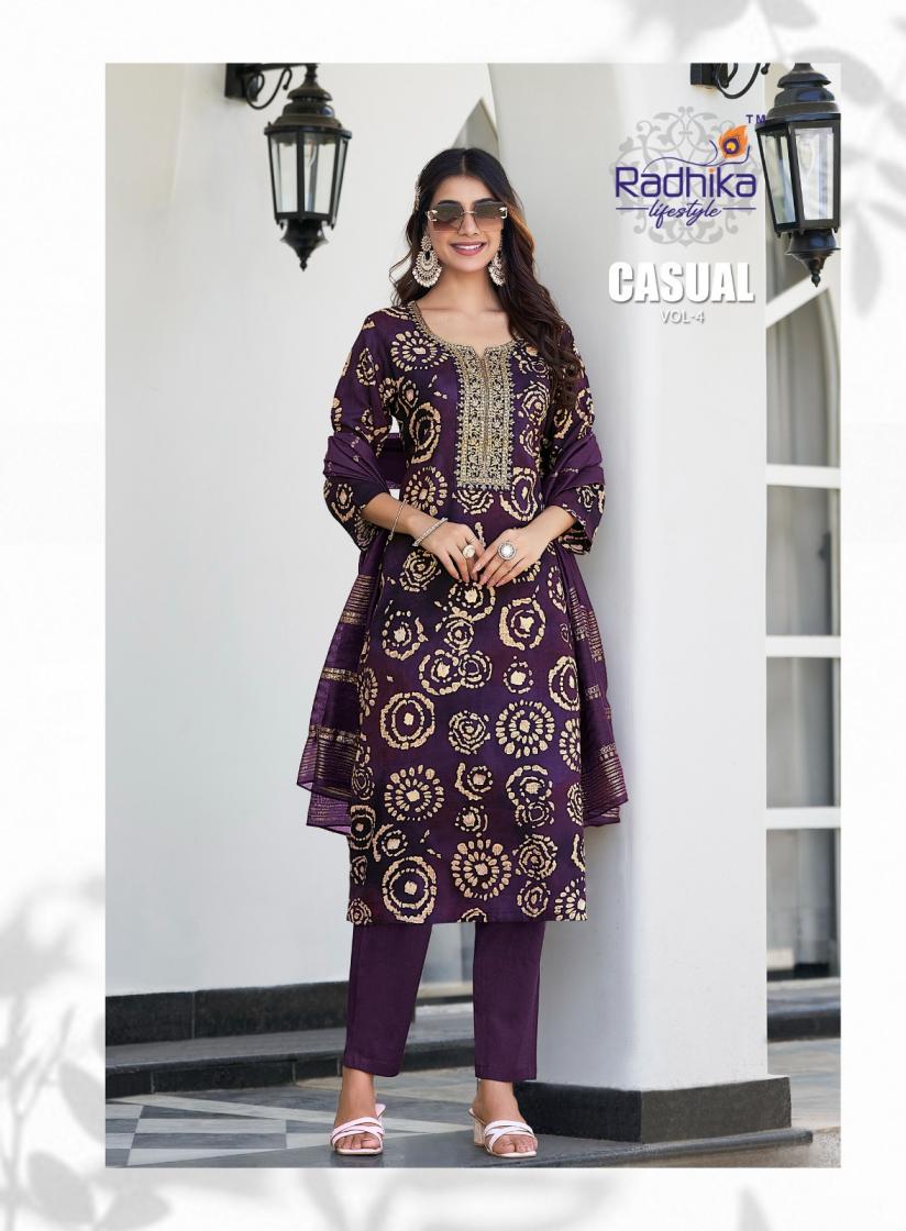 CASUAL VOL 4 BY RADHIKA LIFESTYLE RAYON DESIGNER BIG SIZE READYMADE SALWAR KAMEEZ  
