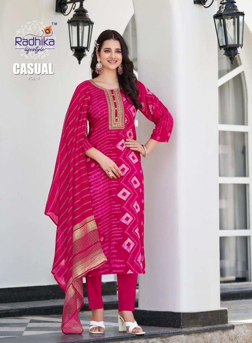 CASUAL VOL 4 BY RADHIKA LIFESTYLE RAYON DESIGNER BIG SIZE READYMADE SALWAR KAMEEZ  