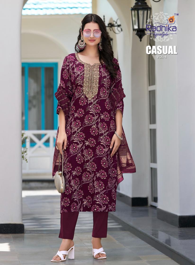 CASUAL VOL 4 BY RADHIKA LIFESTYLE RAYON DESIGNER BIG SIZE READYMADE SALWAR KAMEEZ  