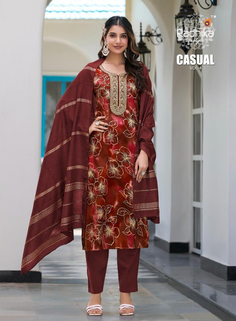 CASUAL VOL 4 BY RADHIKA LIFESTYLE RAYON DESIGNER BIG SIZE READYMADE SALWAR KAMEEZ  