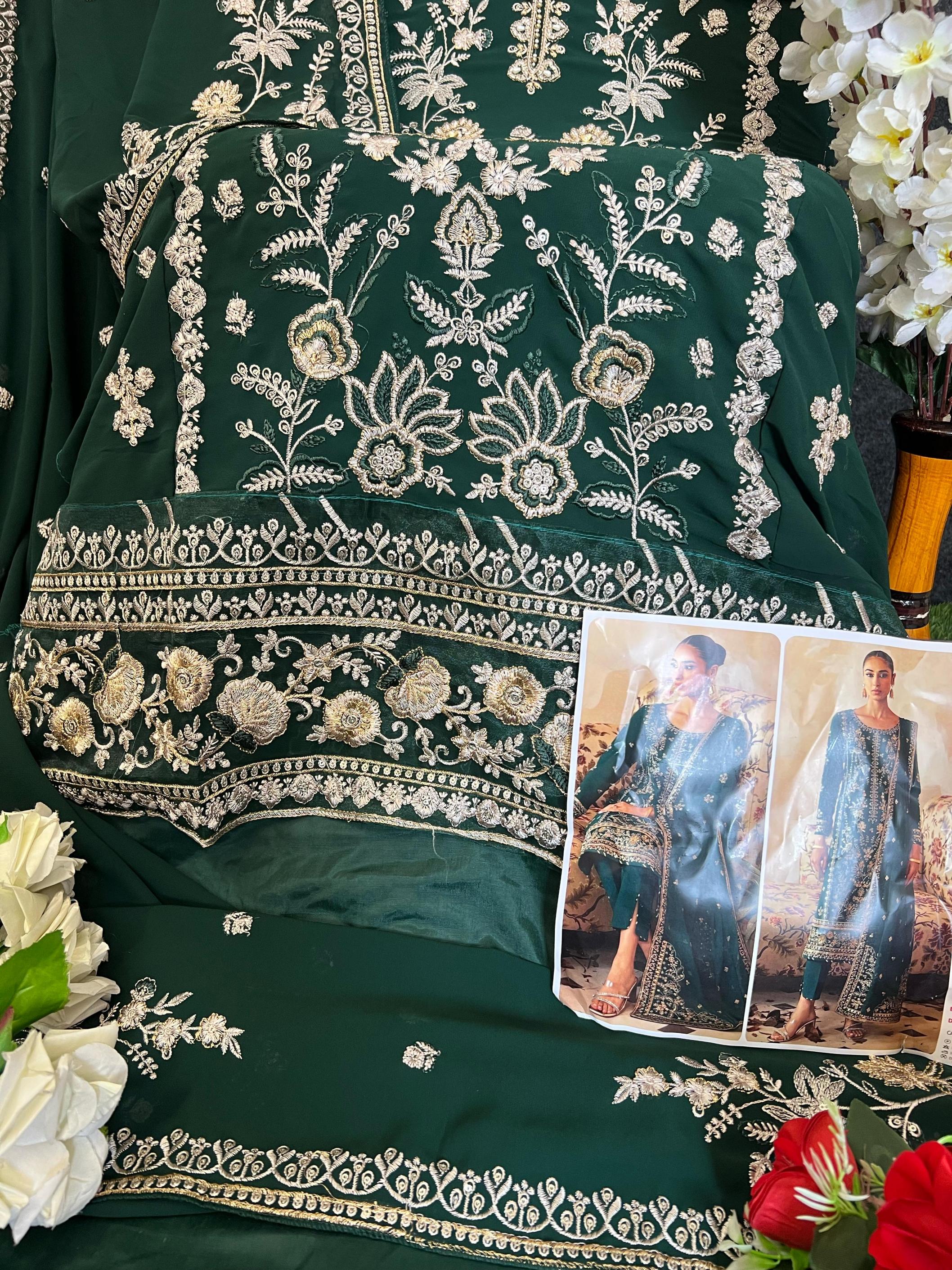 ALAYA VOL 4 BY SAJIDA DESIGNER 1035 GEORGETTE MODERN PAKISTANI BIG SIZE 3PCS DRESS