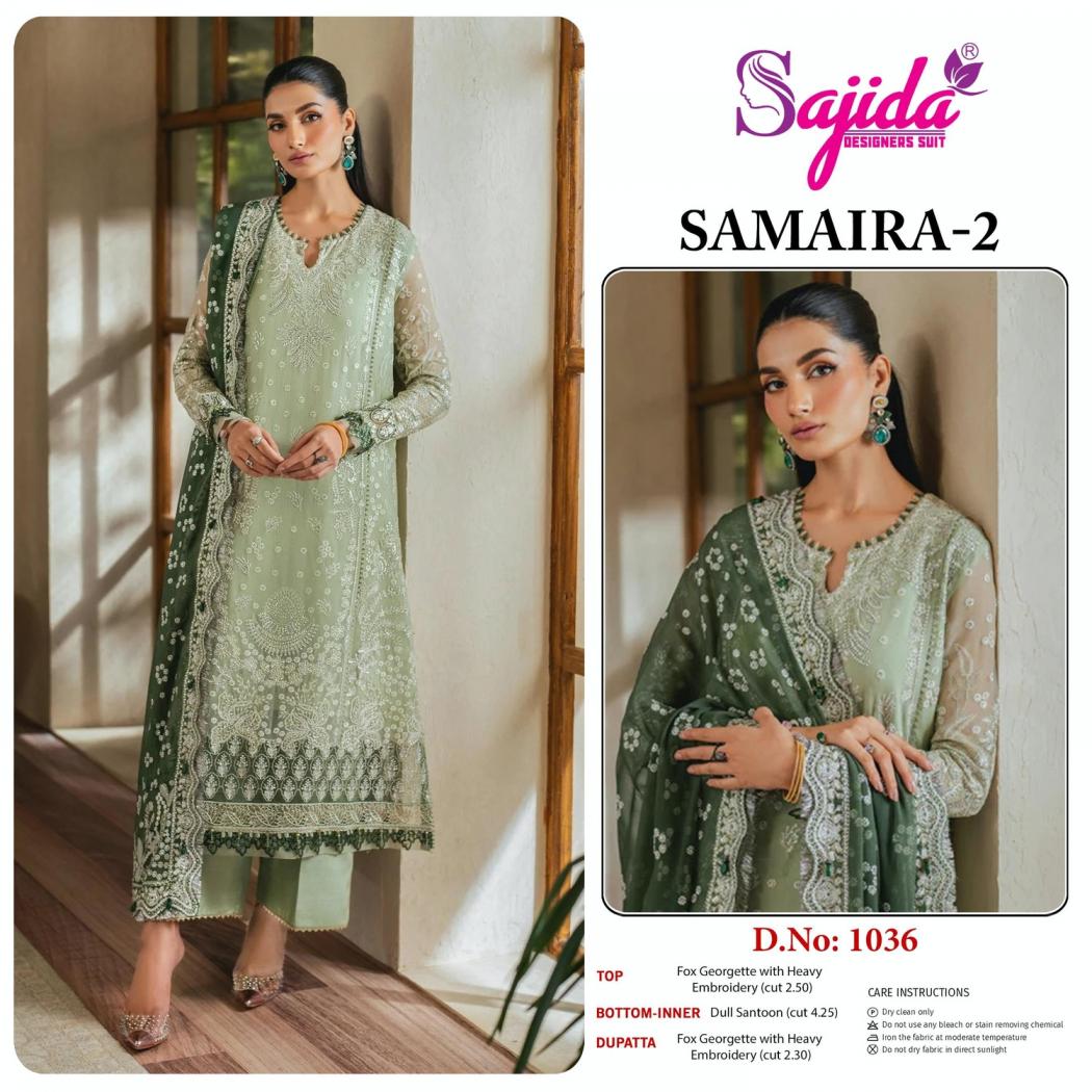 sajida designer samaira vol 2 readymade big size georgette unstitch pakistani suit
