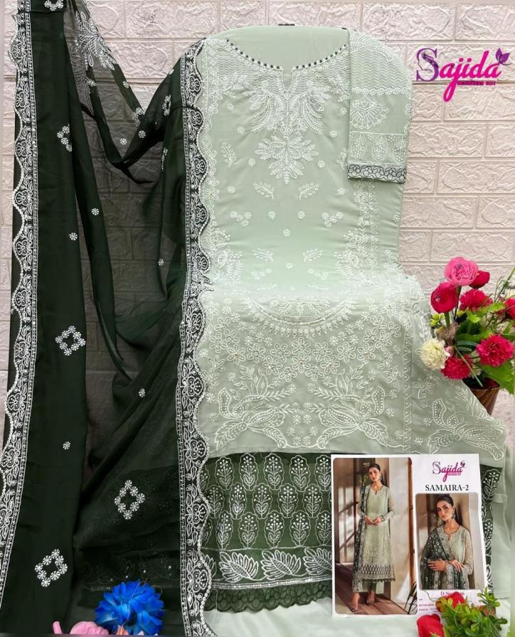 sajida designer samaira vol 2 readymade big size georgette unstitch pakistani suit
