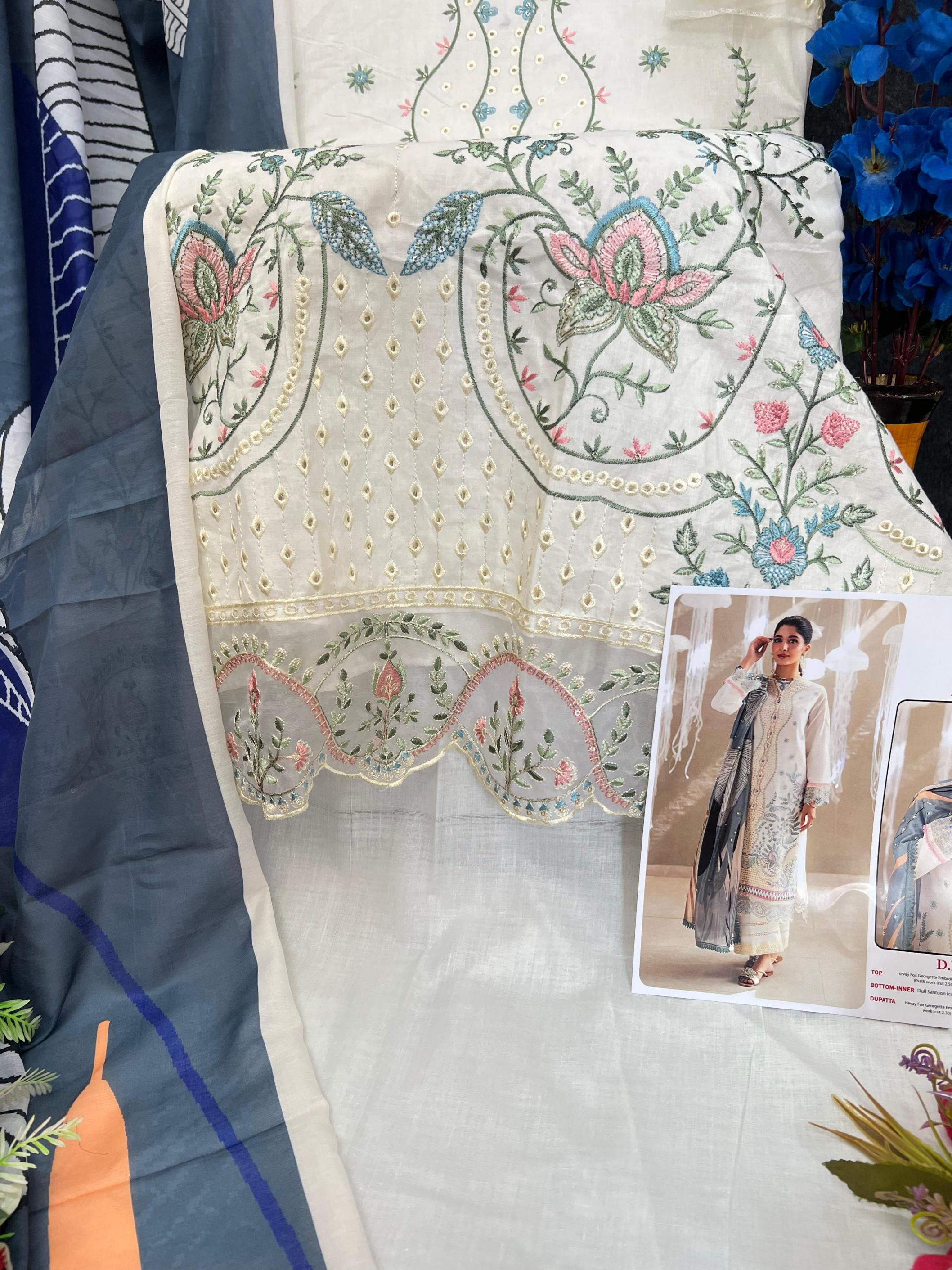 ZAIRA BY SAJIDA DESIGNER READYMADE BIG SIZE COTTON PAKISTANI 3PCS DRESS 