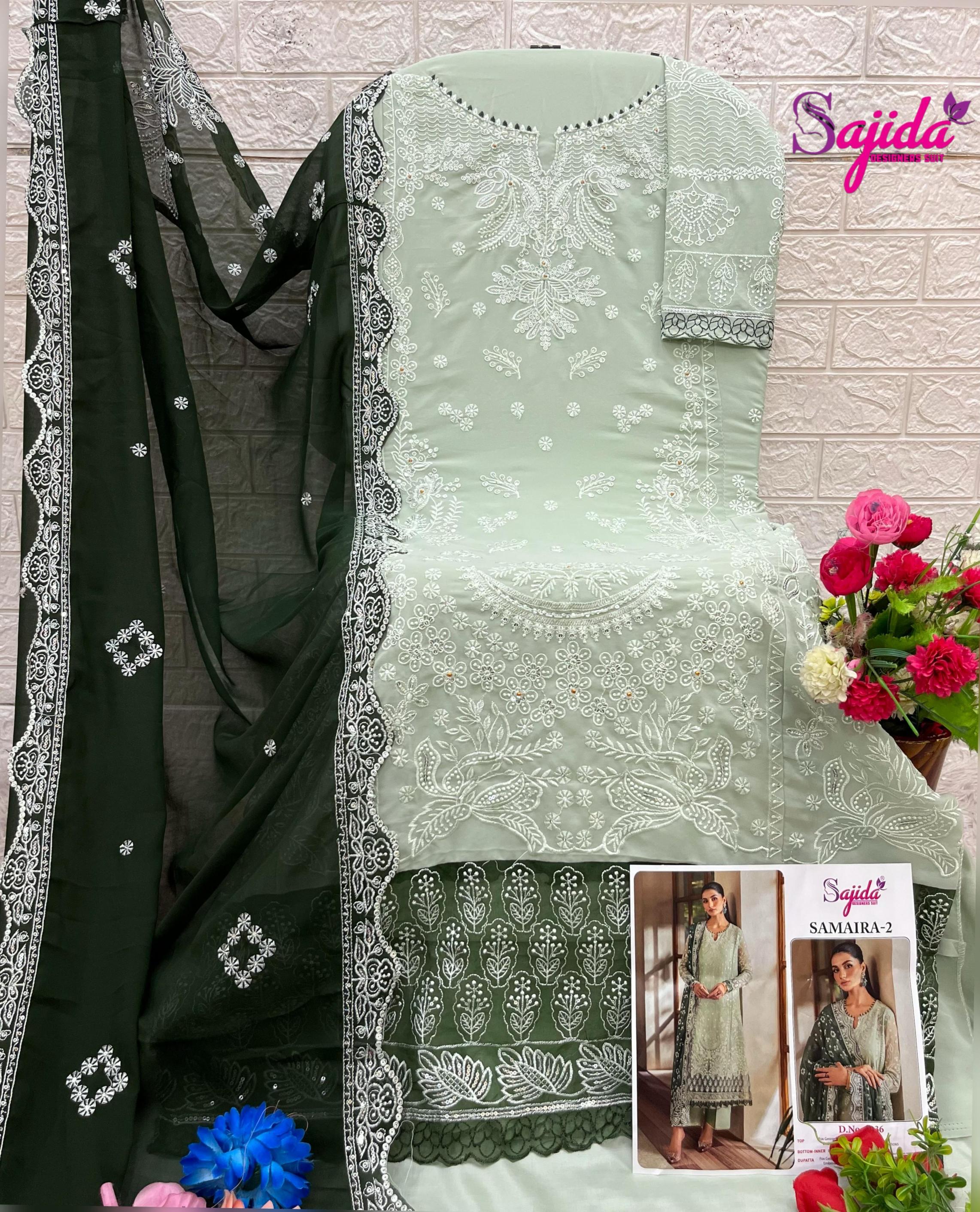 sajida designer samaira 2 1036 georgette readymade designer big size pakistani salwar suit