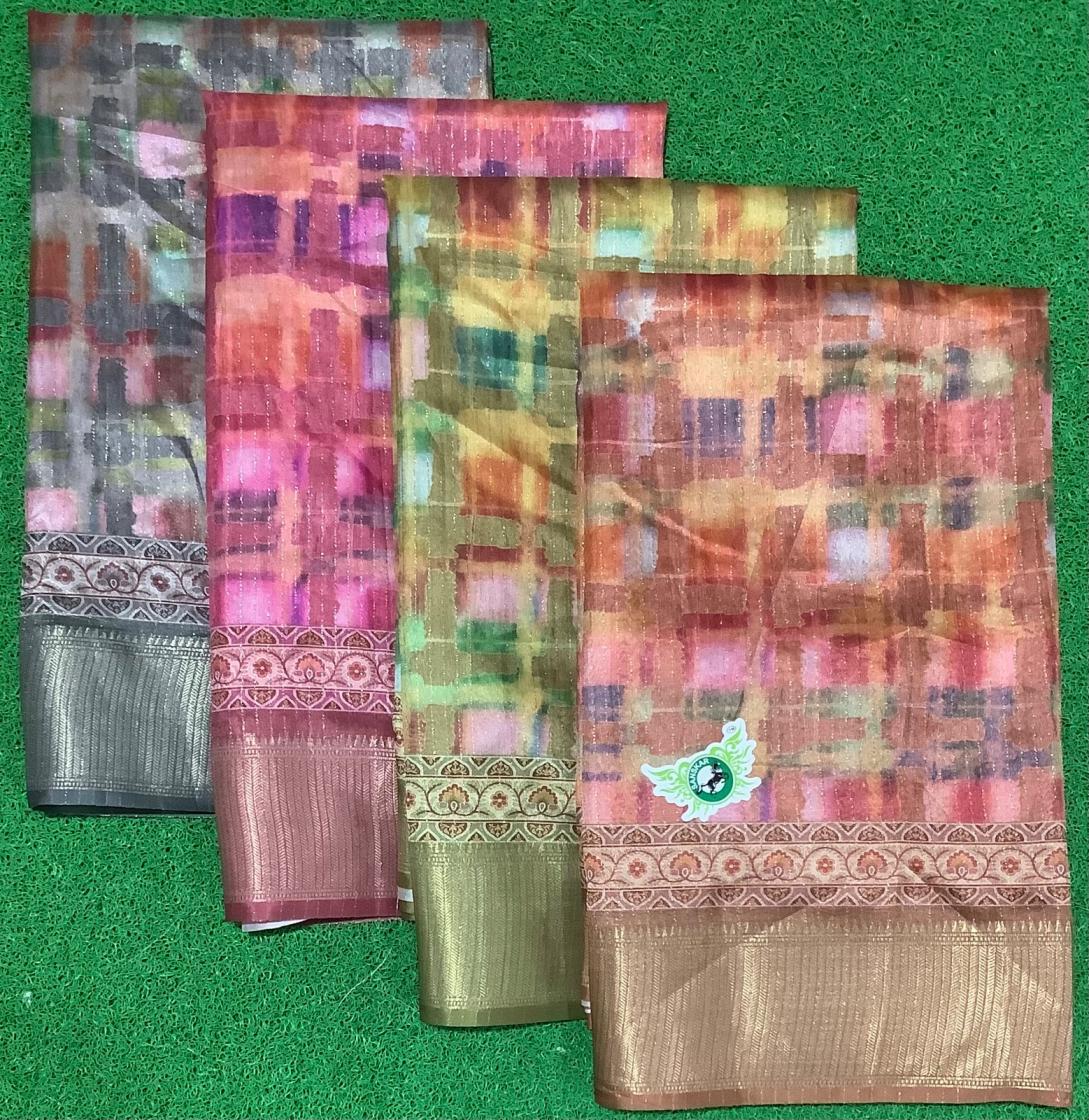 LAND ROVER BY SANSKAR 4 COLOR MATCHING PRINTED JACQUARD SAREE