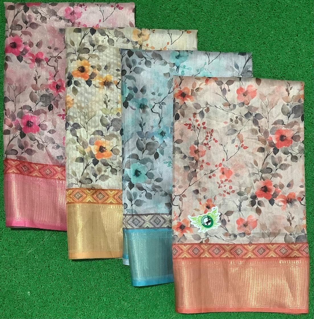 LAND ROVER BY SANSKAR 4 COLOR MATCHING PRINTED JACQUARD SAREE