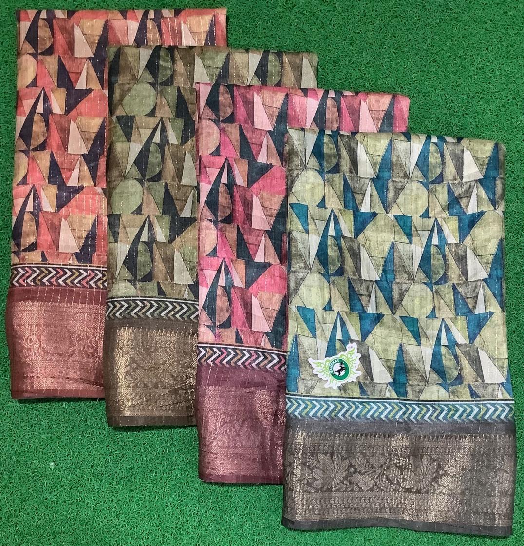 LAND ROVER BY SANSKAR 4 COLOR MATCHING PRINTED JACQUARD SAREE
