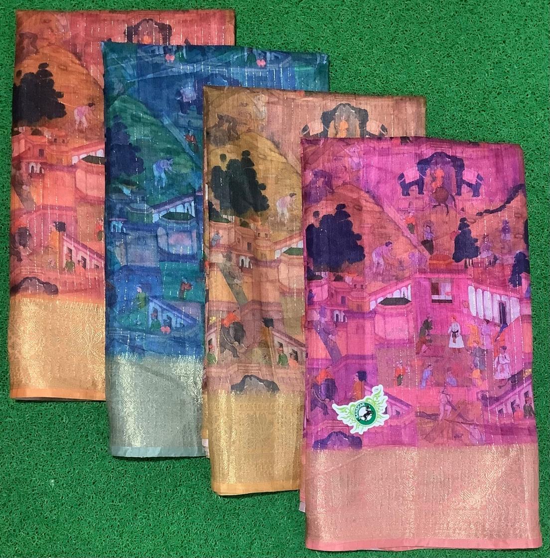 LAND ROVER BY SANSKAR 4 COLOR MATCHING PRINTED JACQUARD SAREE