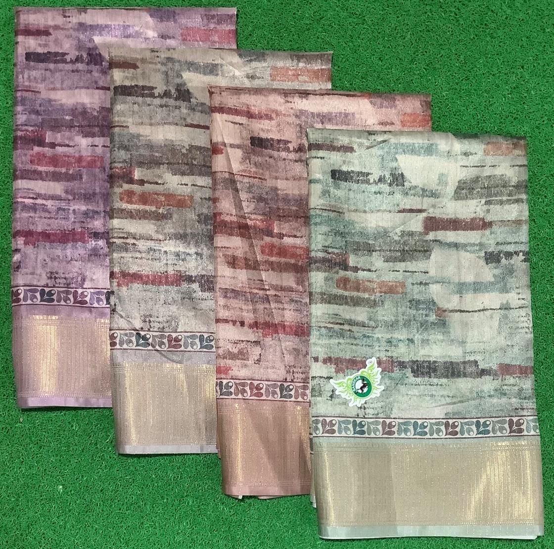 LAND ROVER BY SANSKAR 4 COLOR MATCHING PRINTED JACQUARD SAREE