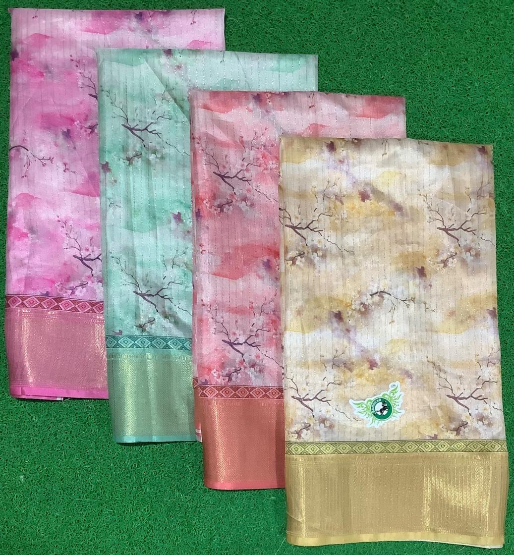 LAND ROVER BY SANSKAR 4 COLOR MATCHING PRINTED JACQUARD SAREE