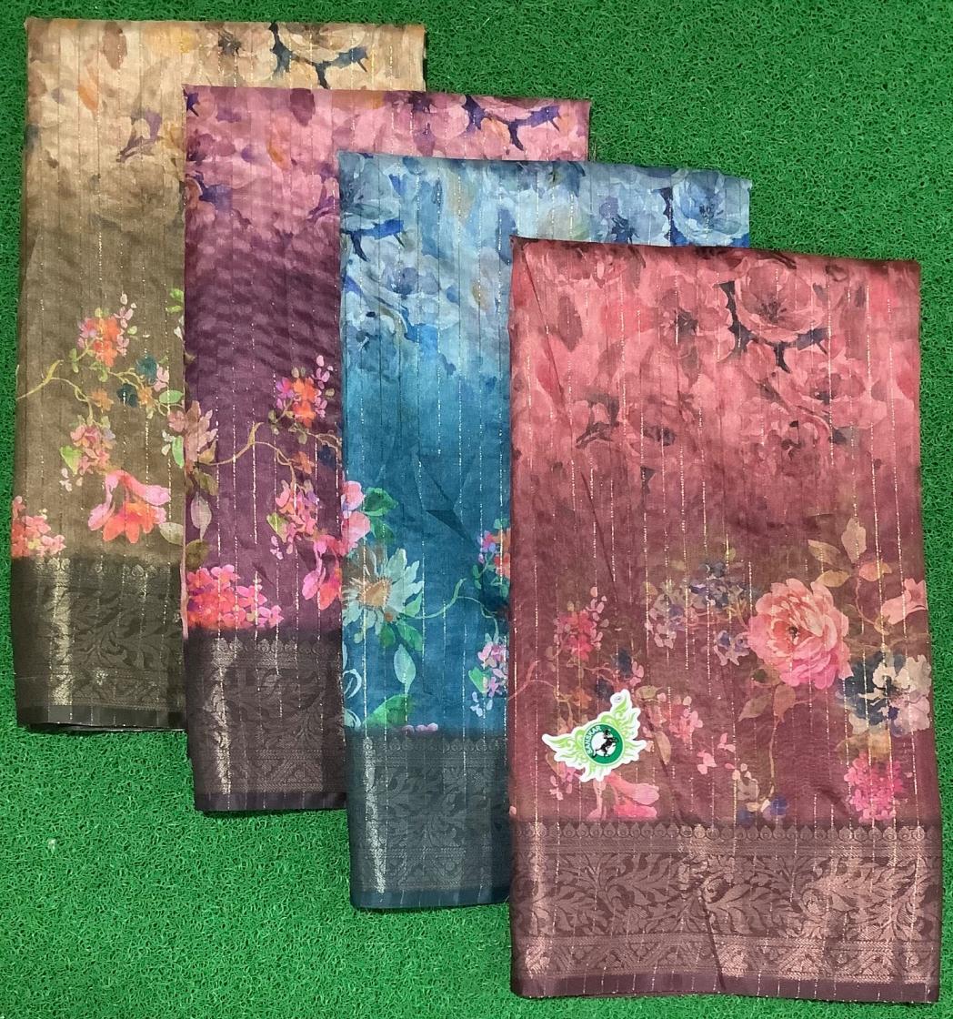LAND ROVER BY SANSKAR 4 COLOR MATCHING PRINTED JACQUARD SAREE