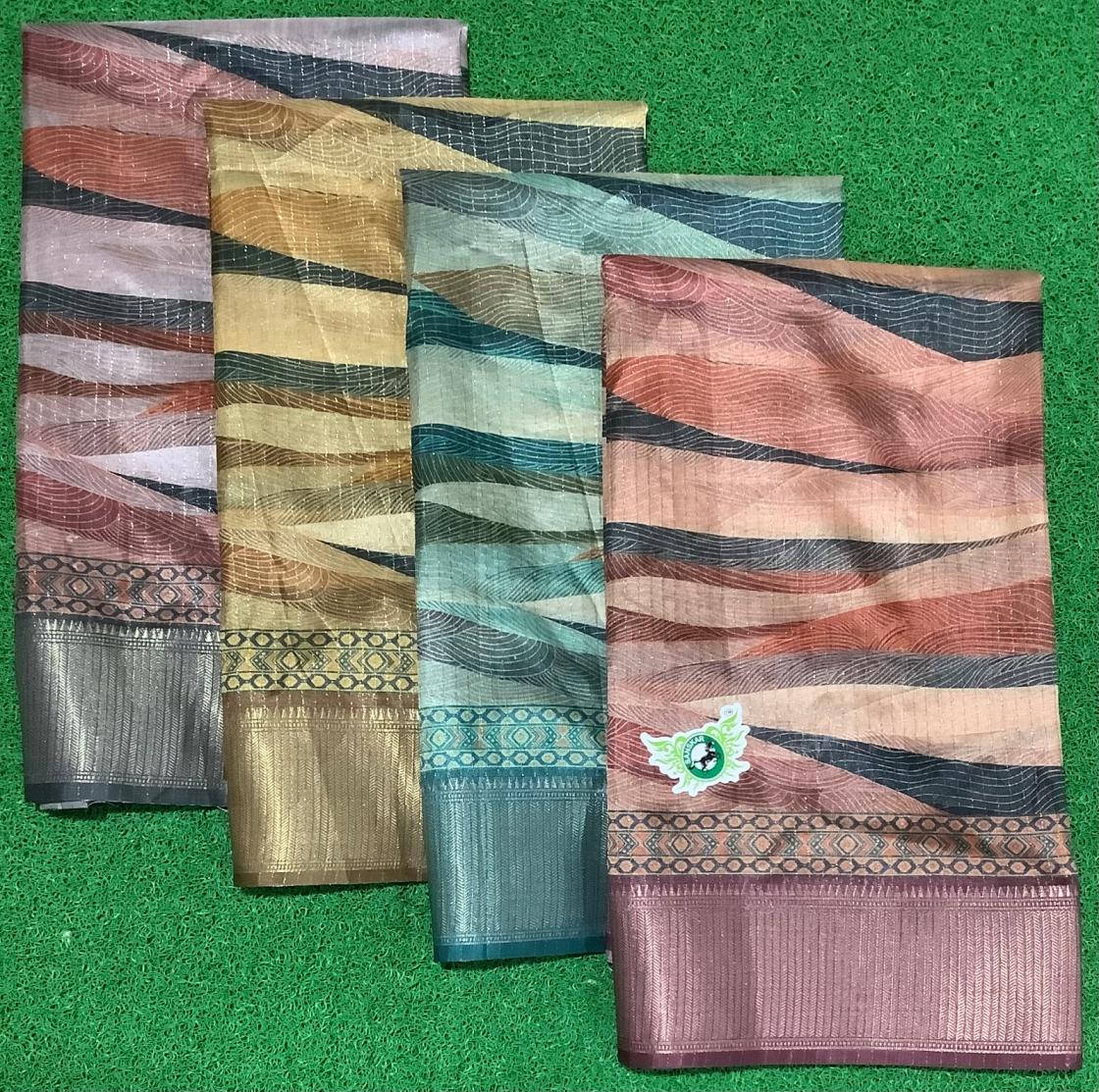 LAND ROVER BY SANSKAR 4 COLOR MATCHING PRINTED JACQUARD SAREE