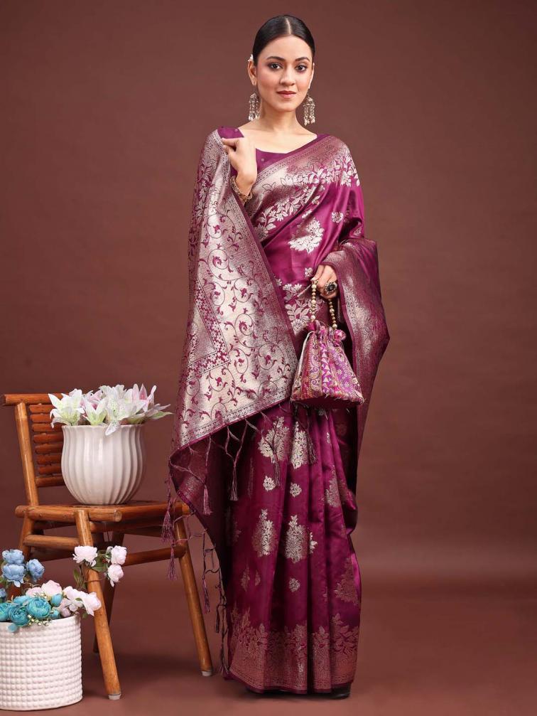 ASTITA SILKEN HERITAGE FANCY DESIGNER Banarasi silk FABRIC SAREE WHOLSALE WITH FANCY LATKAN