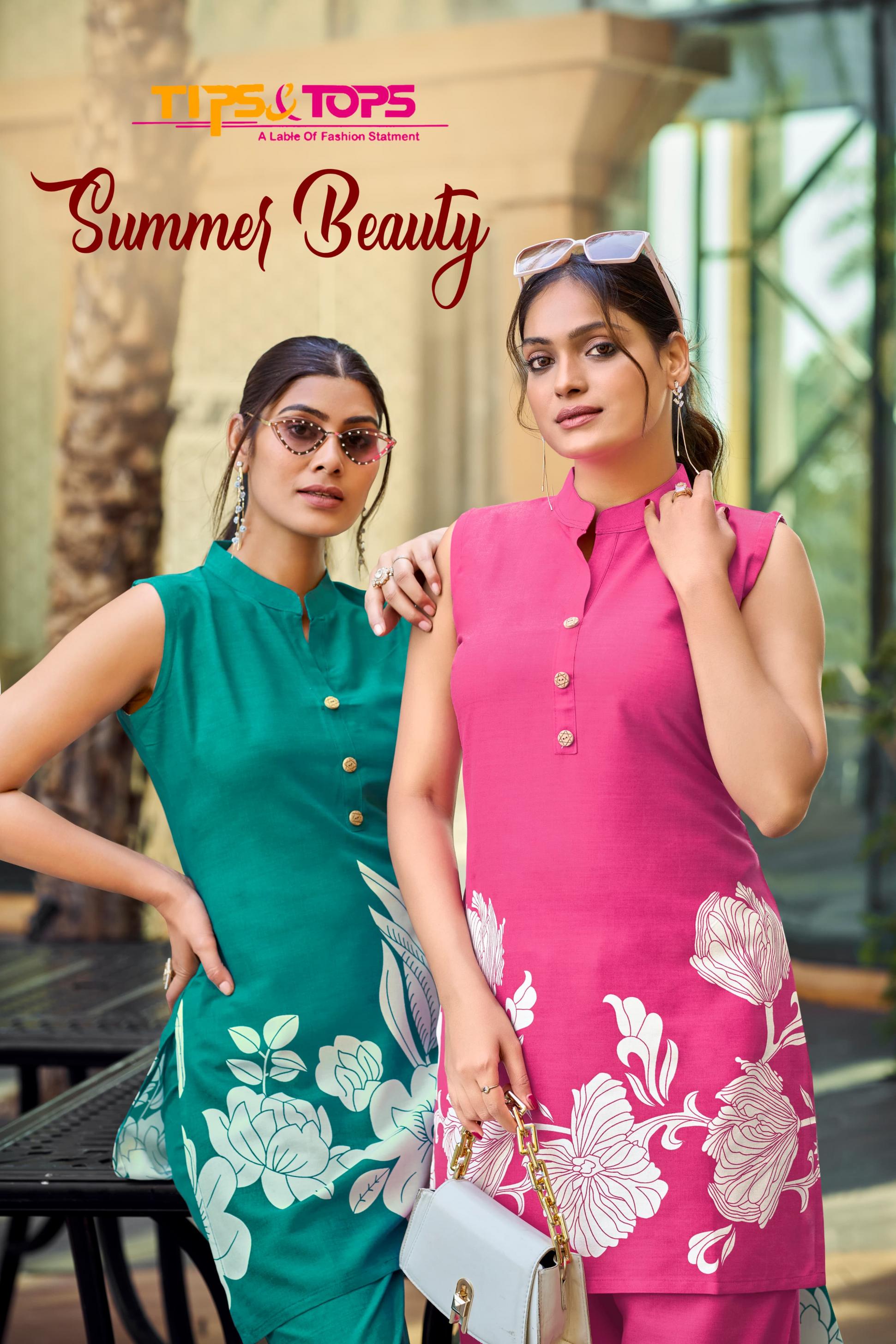 tips & tops summer beauty readymade rayon classic co-ord set online 