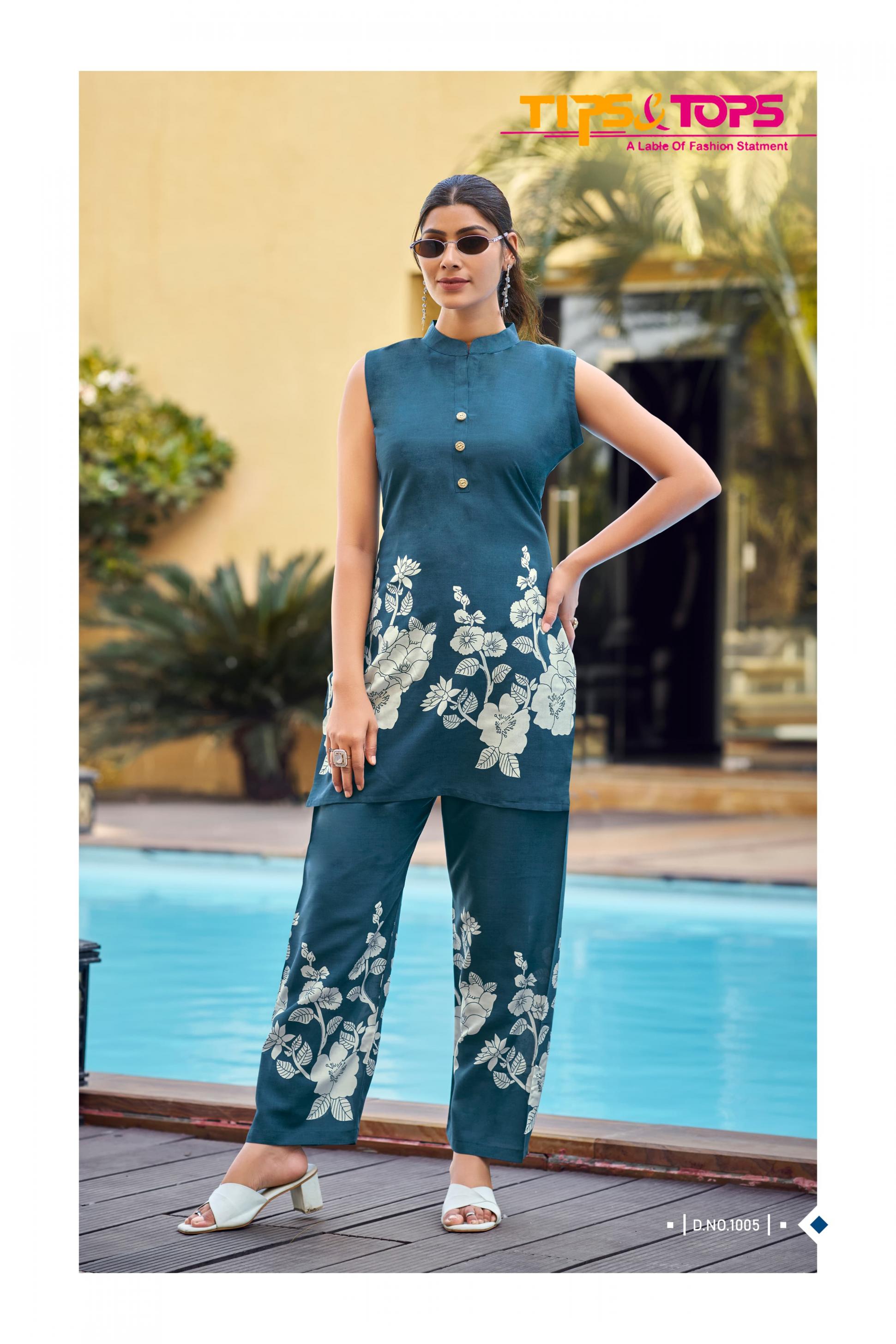 tips & tops summer beauty readymade rayon classic co-ord set online 