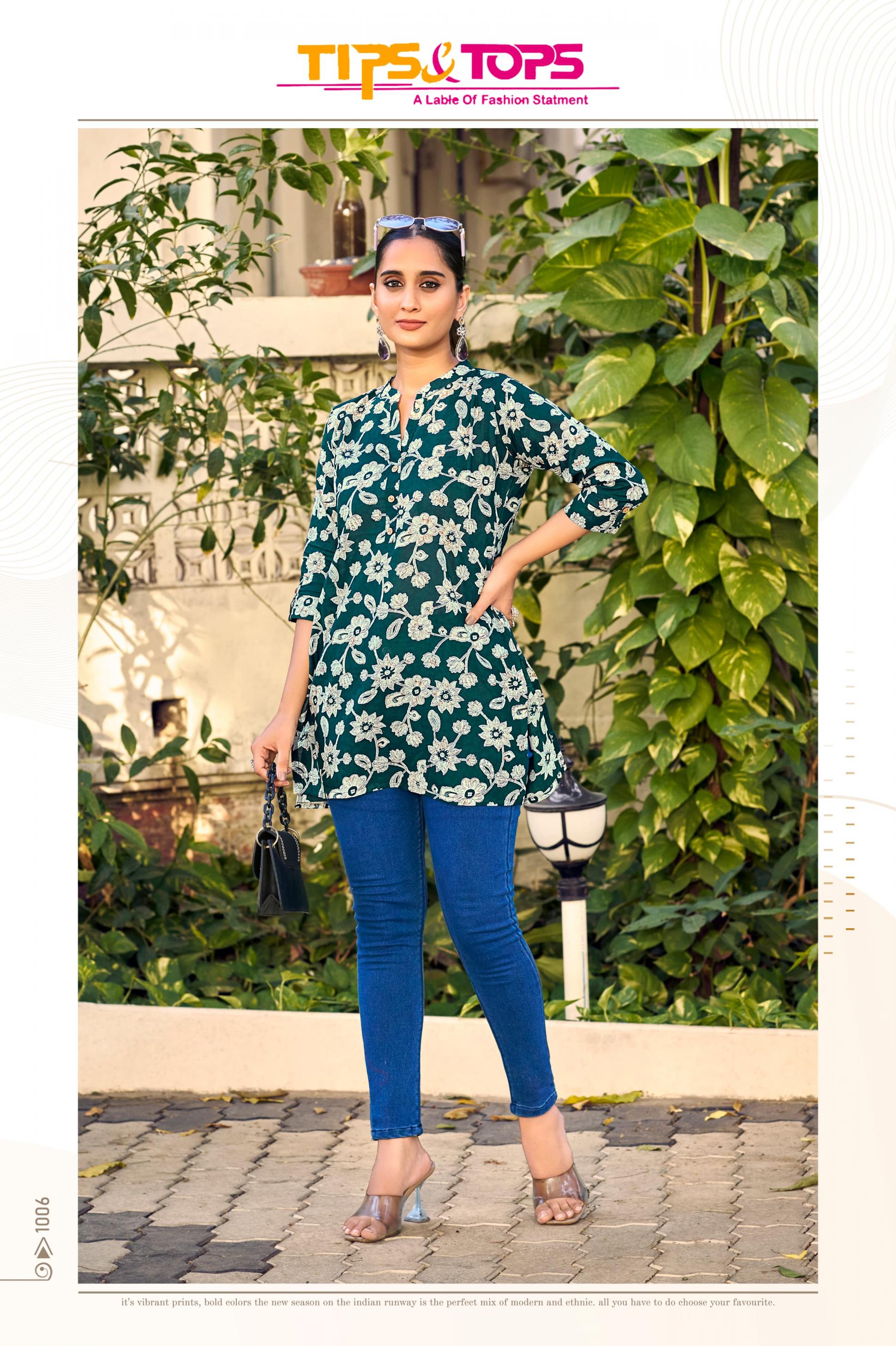 COTTON SHORTIES VOL 8 BY TIPS &TOPS CASUAL WEAR COTTON SHORT KURTI
