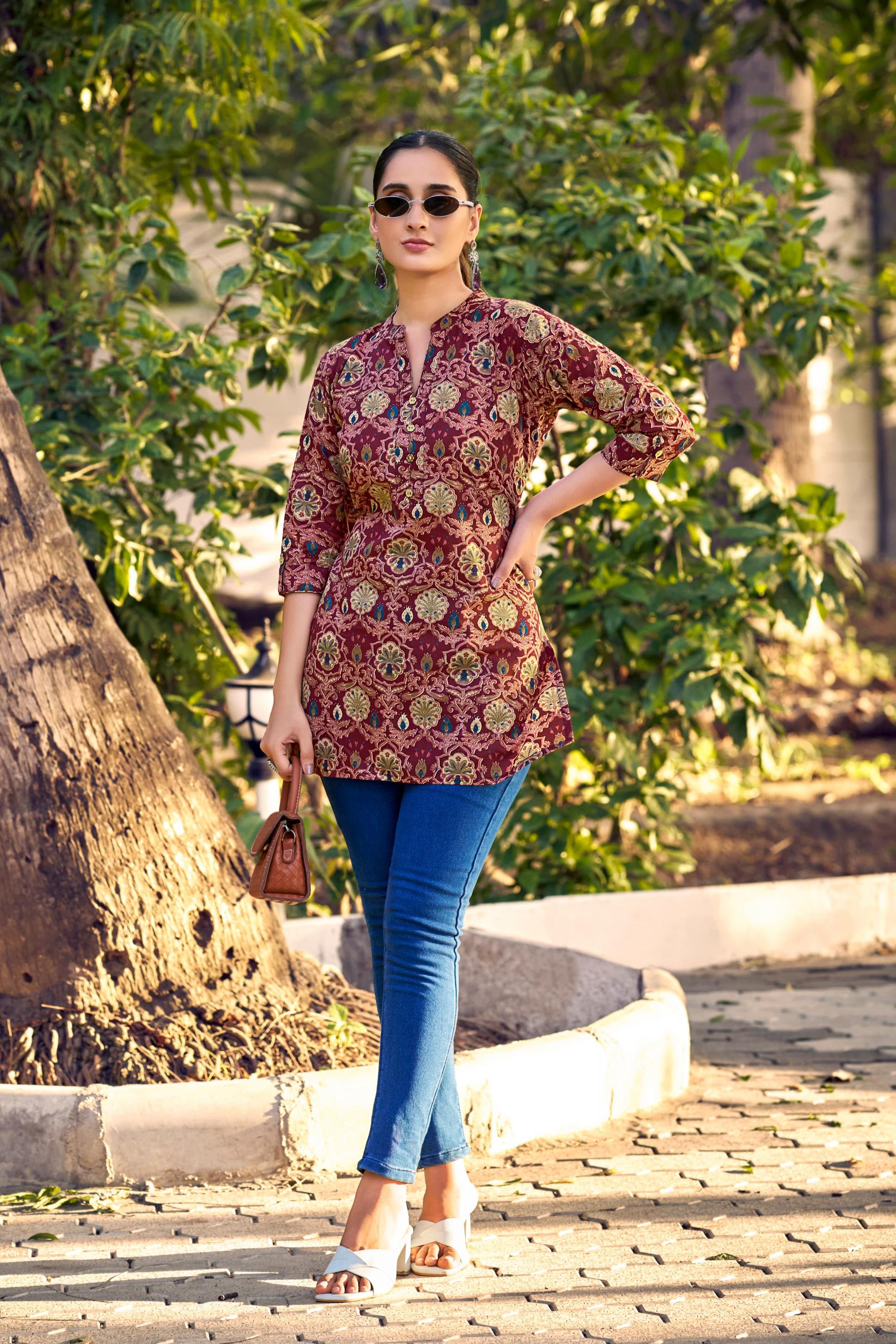 COTTON SHORTIES VOL 8 BY TIPS &TOPS CASUAL WEAR COTTON SHORT KURTI