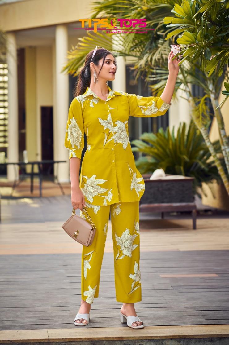 lifestyle by tips & tops rayon stylish readymade co-ord set online 