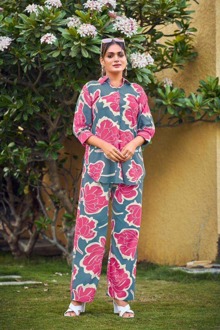 lifestyle by tips & tops rayon stylish readymade co-ord set online 