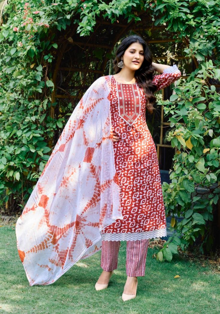 COTTON CULTURE VOL 1 BY VANISKA COLOURPIX READYMADE COTTON CLASSIC PLUS SIZE 3PCS DRESS