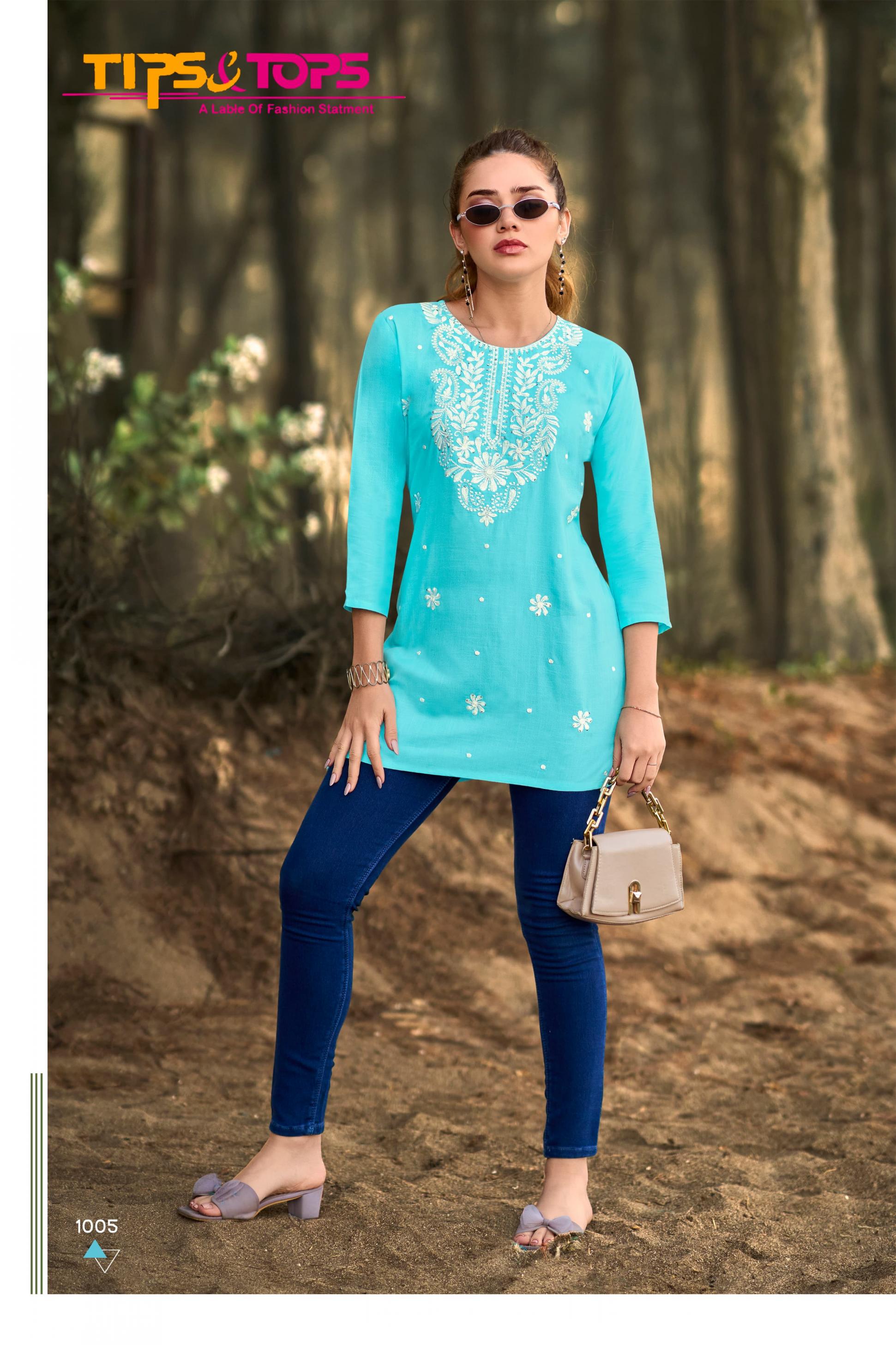 TIPS & TOPS COLORS VOL 6 STYLISH RAYON FULLY STITCH GIRLS TOPS 