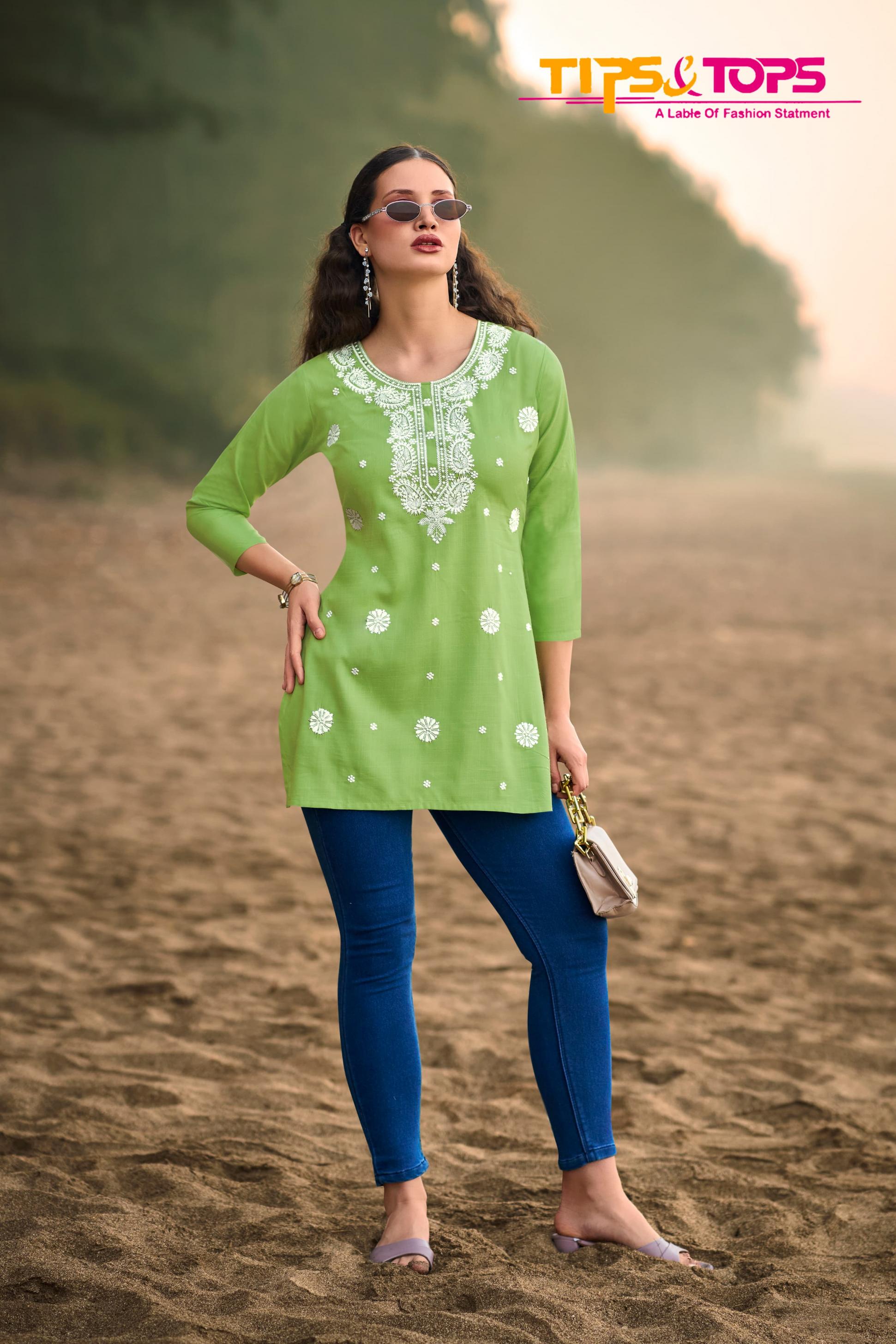TIPS & TOPS COLORS VOL 6 STYLISH RAYON FULLY STITCH GIRLS TOPS 