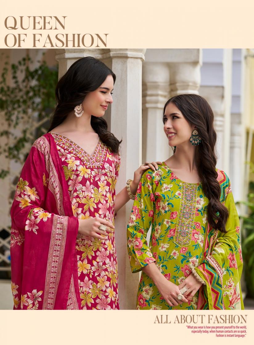 RADHIKA LIFESTYLE COTTON CRAFT VOL 2 COTTON FULLY STITCH PLUS SIZE  MODERN 3PCS DRESS