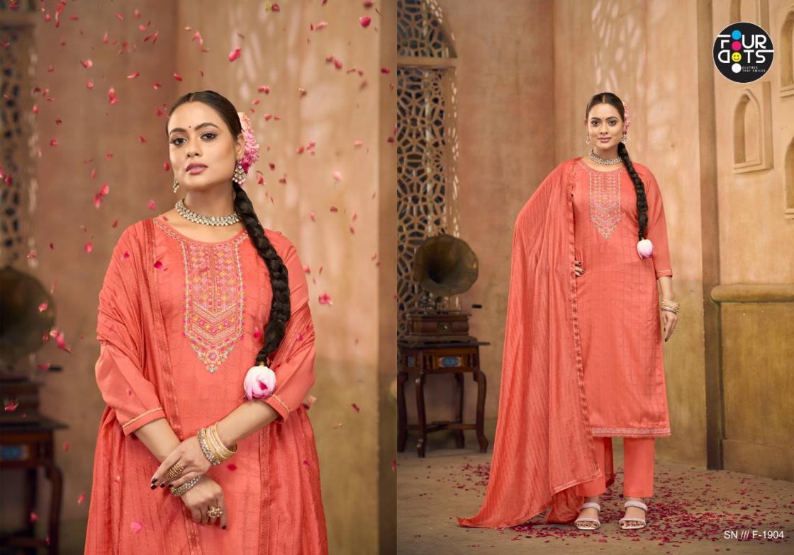 APOORVA BY FOURDOTS BSY PATTERN WORK STYLISH UNSTITCH SUITS 