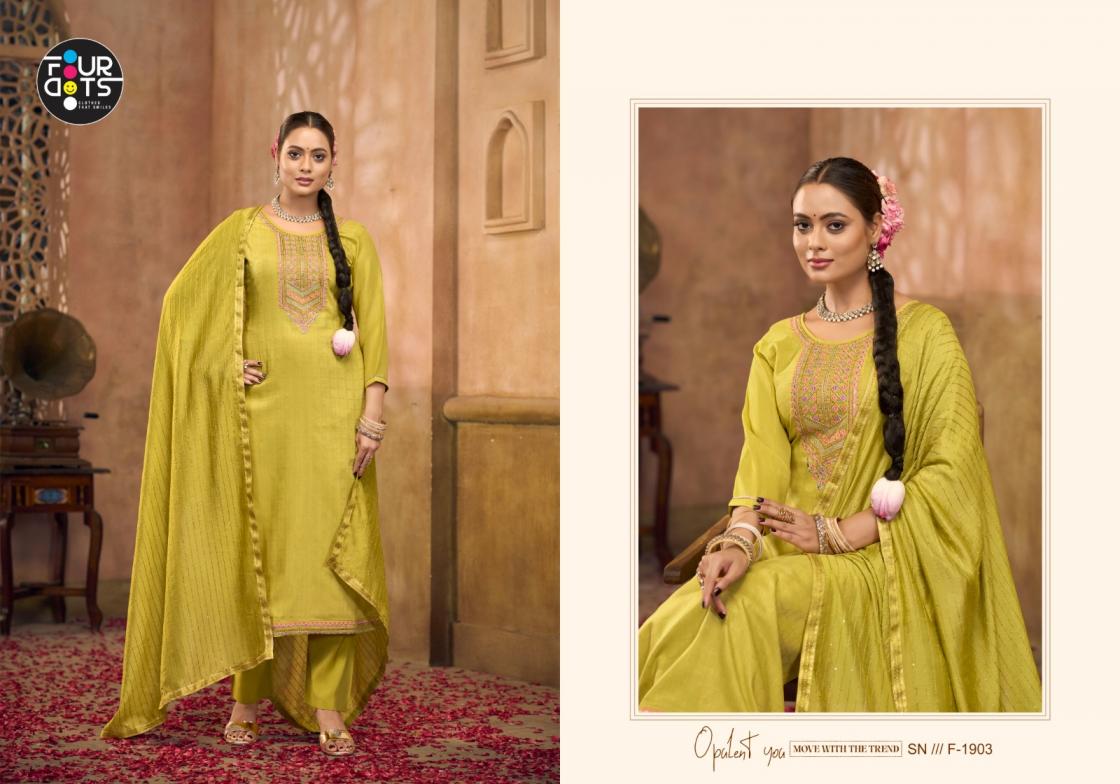 APOORVA BY FOURDOTS BSY PATTERN WORK STYLISH UNSTITCH SUITS 