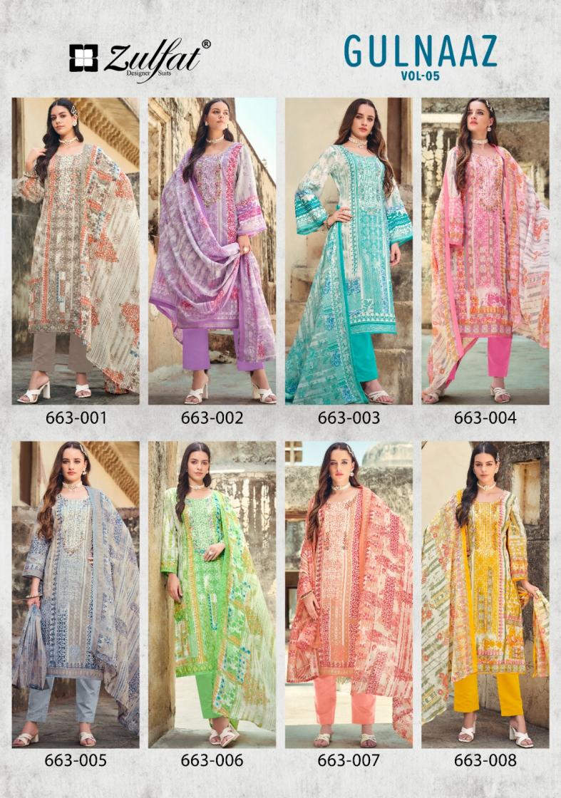 ZULFAT GULNAAZ VOL 5 COTTON AMAZING PAKISTANI PLUS SIZE 3PCS DRESS