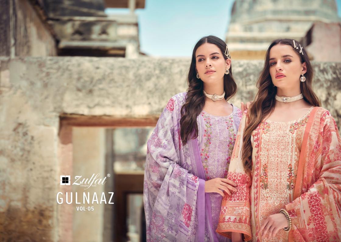 ZULFAT GULNAAZ VOL 5 COTTON AMAZING PAKISTANI PLUS SIZE 3PCS DRESS
