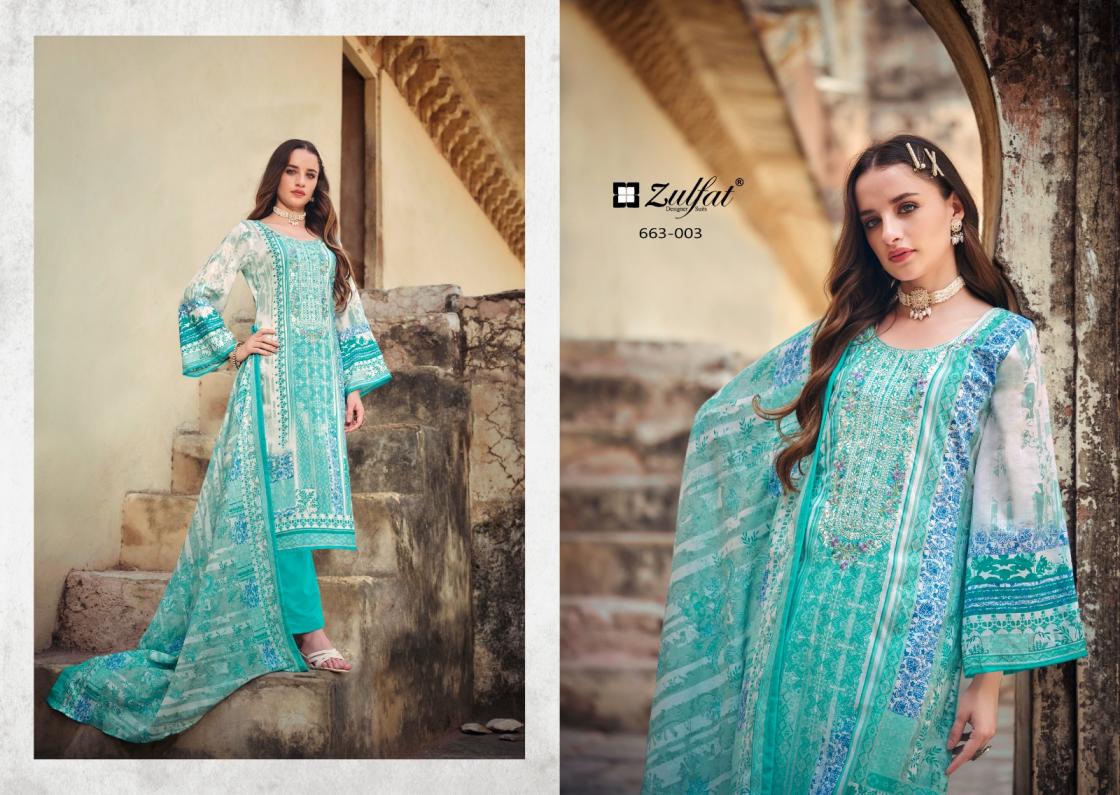 ZULFAT GULNAAZ VOL 5 COTTON AMAZING PAKISTANI PLUS SIZE 3PCS DRESS