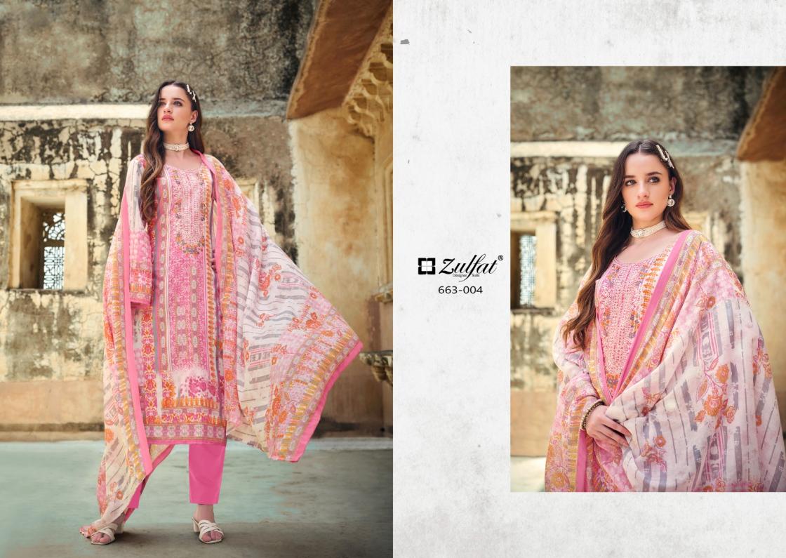 ZULFAT GULNAAZ VOL 5 COTTON AMAZING PAKISTANI PLUS SIZE 3PCS DRESS