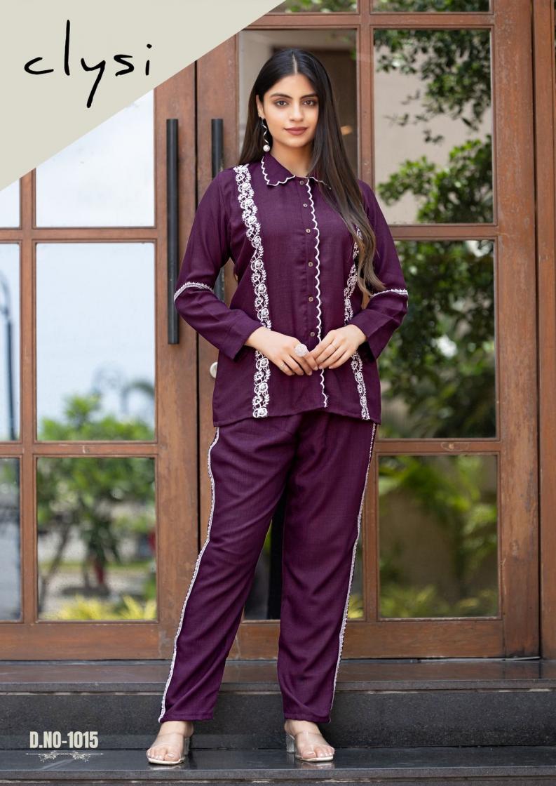 CLYSI IRIS STYLISH FULLY STITCH VISCOSE THREAD WORK CO-ORD SETS  