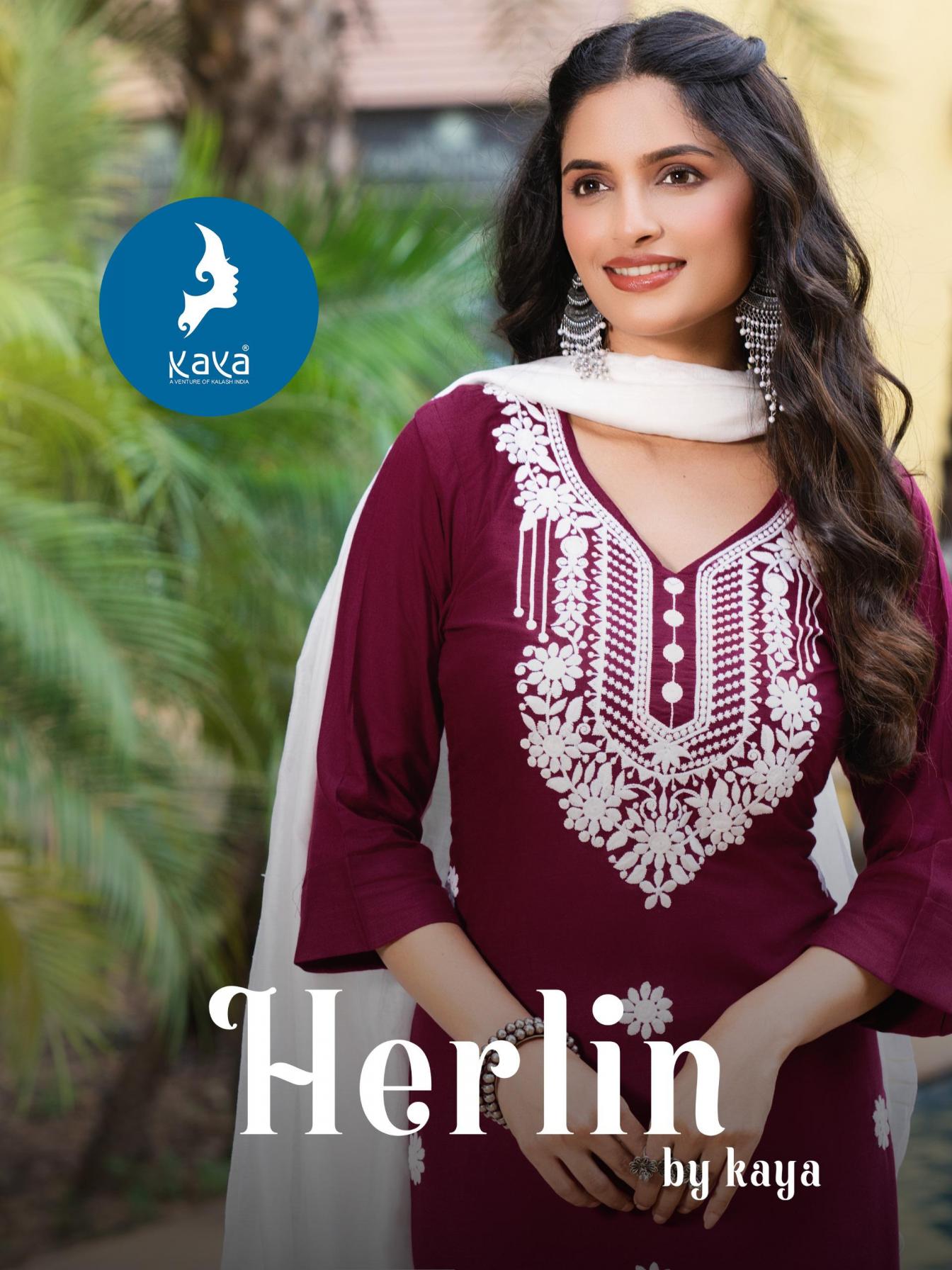 HERLIN BY KAYA HIT DESIGN RAYON READYMADE PLUS SIZE 3PCS DRESS
