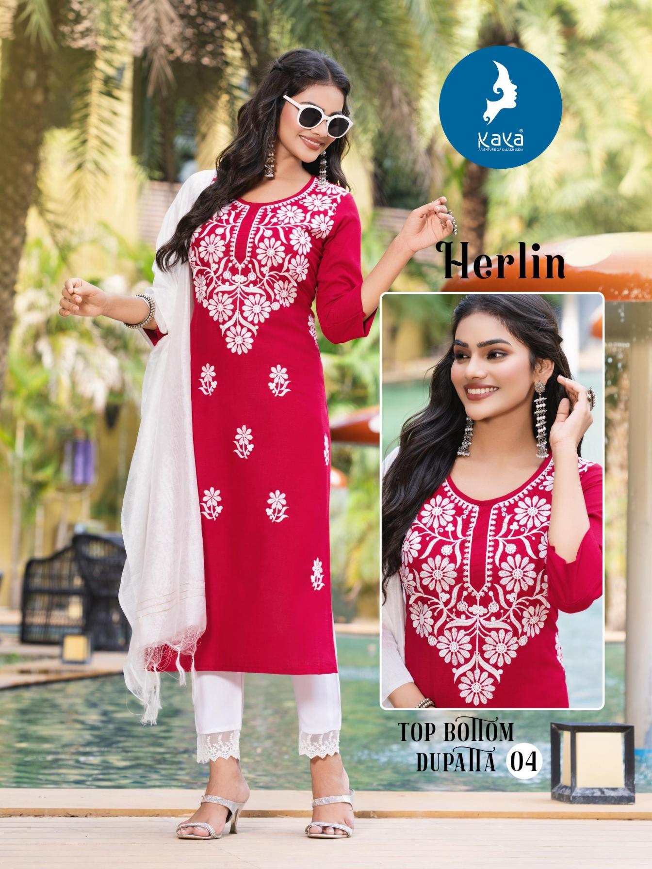 HERLIN BY KAYA HIT DESIGN RAYON READYMADE PLUS SIZE 3PCS DRESS