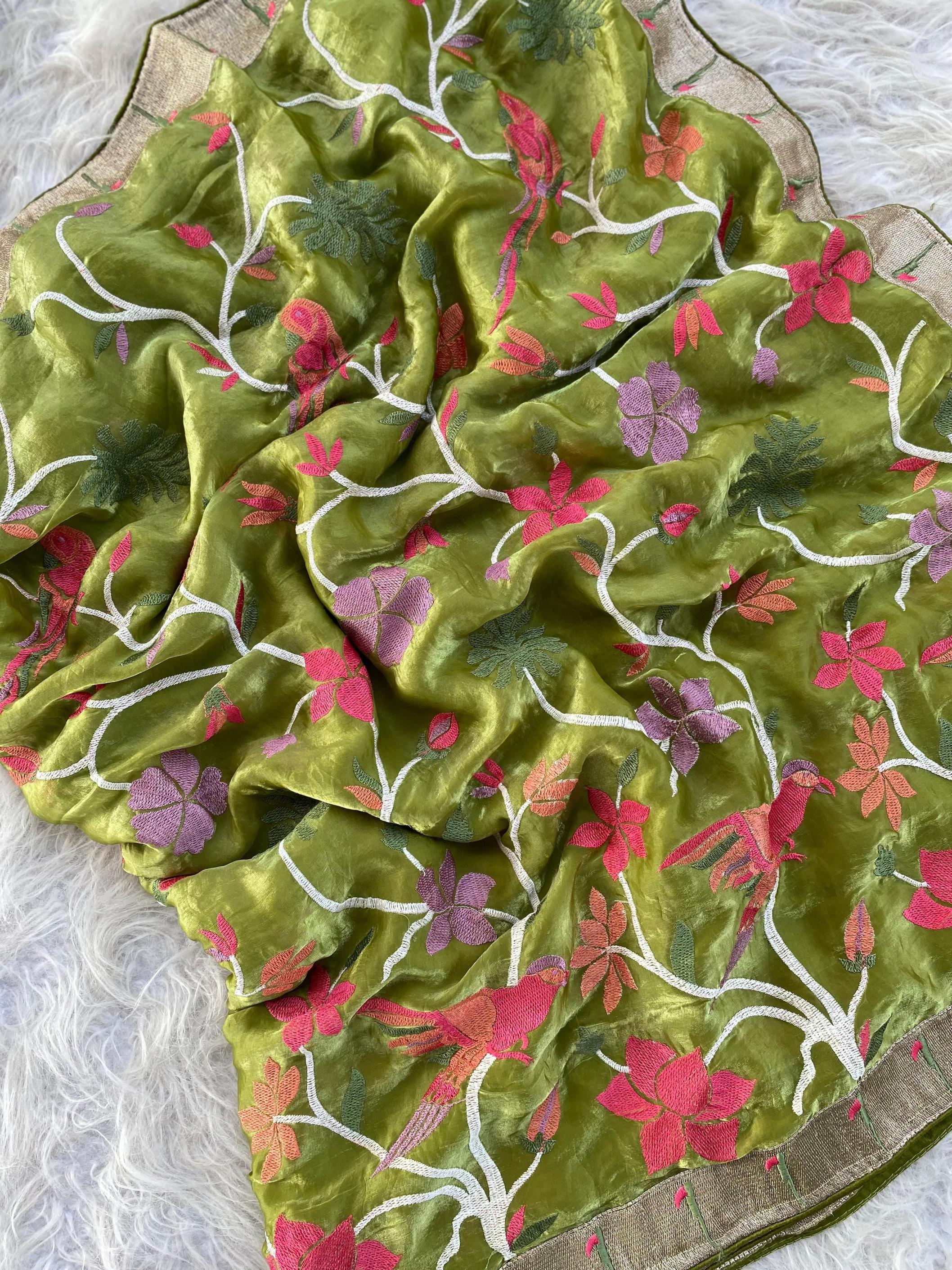 KINGFISHER SILK AMAZING WORK CLASSIC SAREE WHOLESALER 